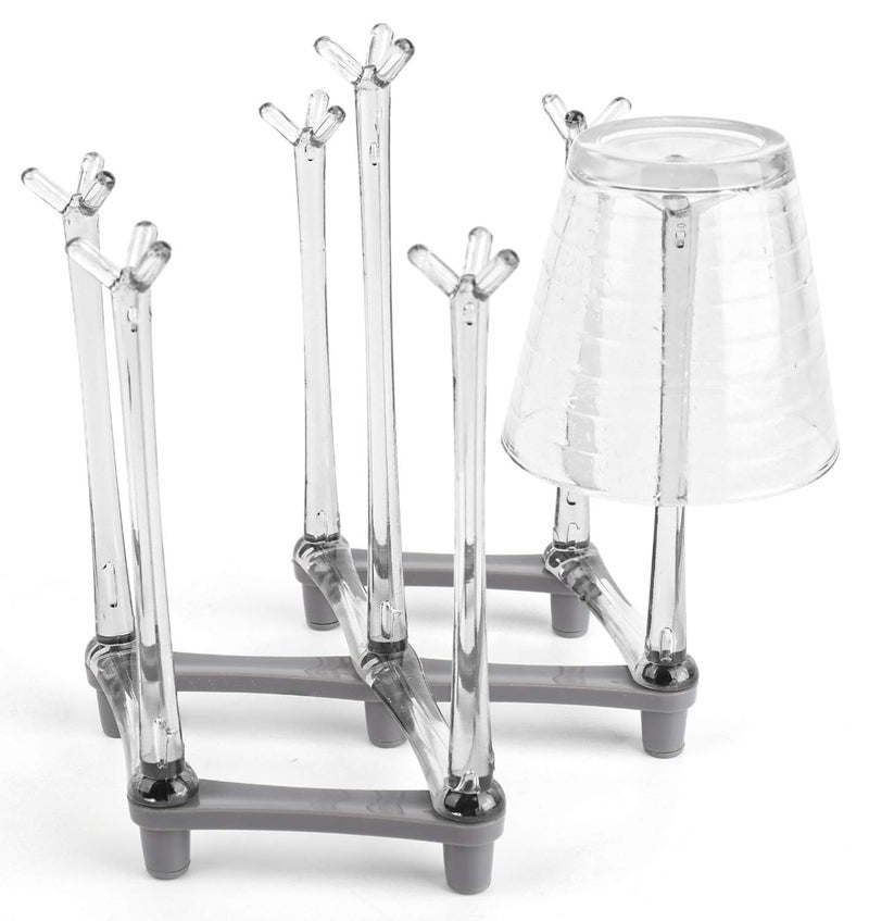 Yesland 2 Pack Retractable Cup Drying Rack, Plastic Non-slip Bottom Mug Tree Holder Organizer Rack Stand for Drinking Glass and Sports Bottle Drainer for Kitchen - Image 3